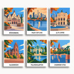 Frankfurt travel poster mini paint by numbers collection