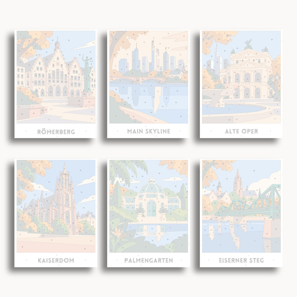 Frankfurt travel poster mini paint by numbers collection