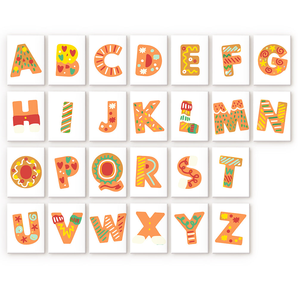 Frosted Font Alphabet paint-by-numbers kit