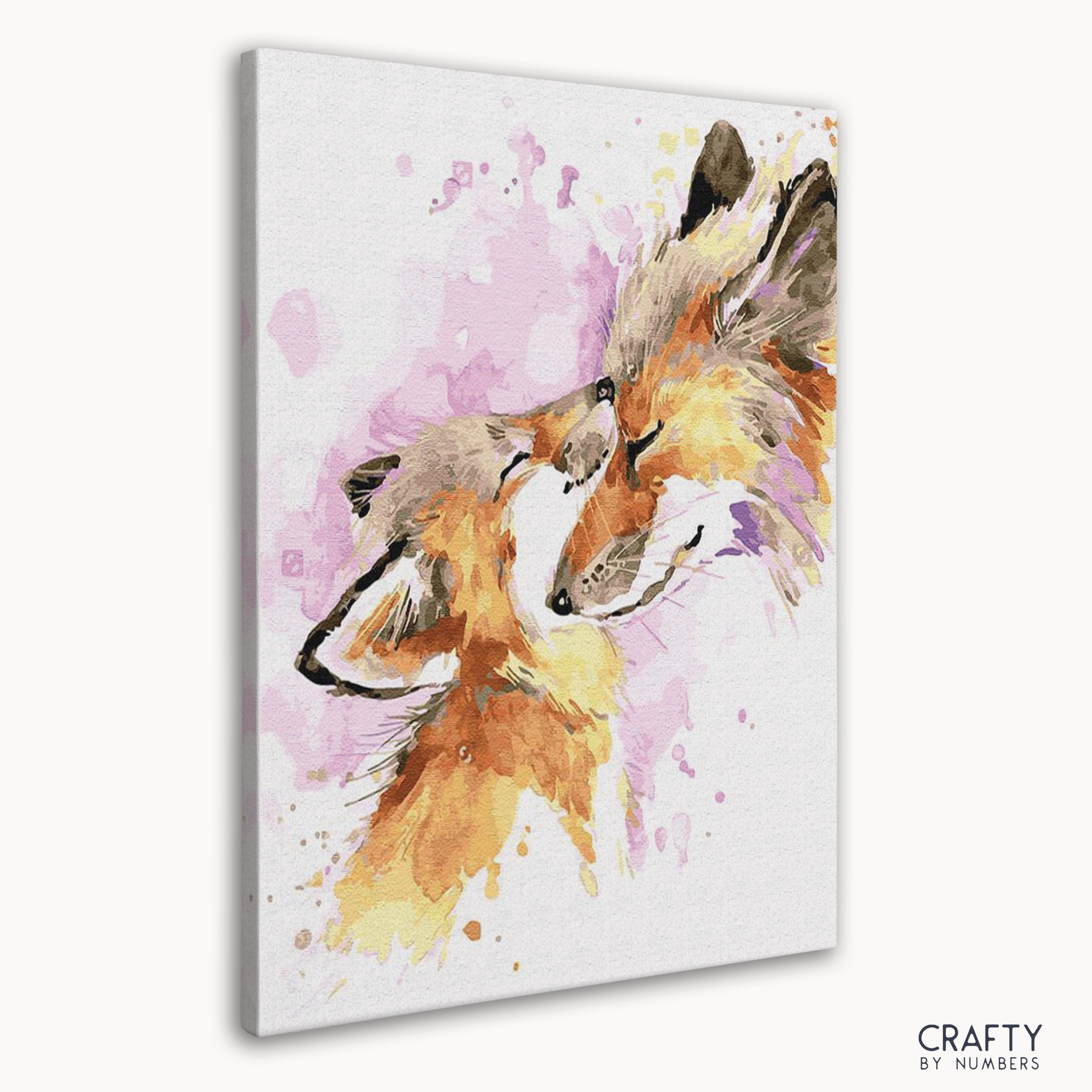 A charming fox family scene depicting motherly love, combining elements of famous landscape paintings and famous art paintings.