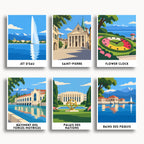 Geneva travel poster mini paint by numbers collection