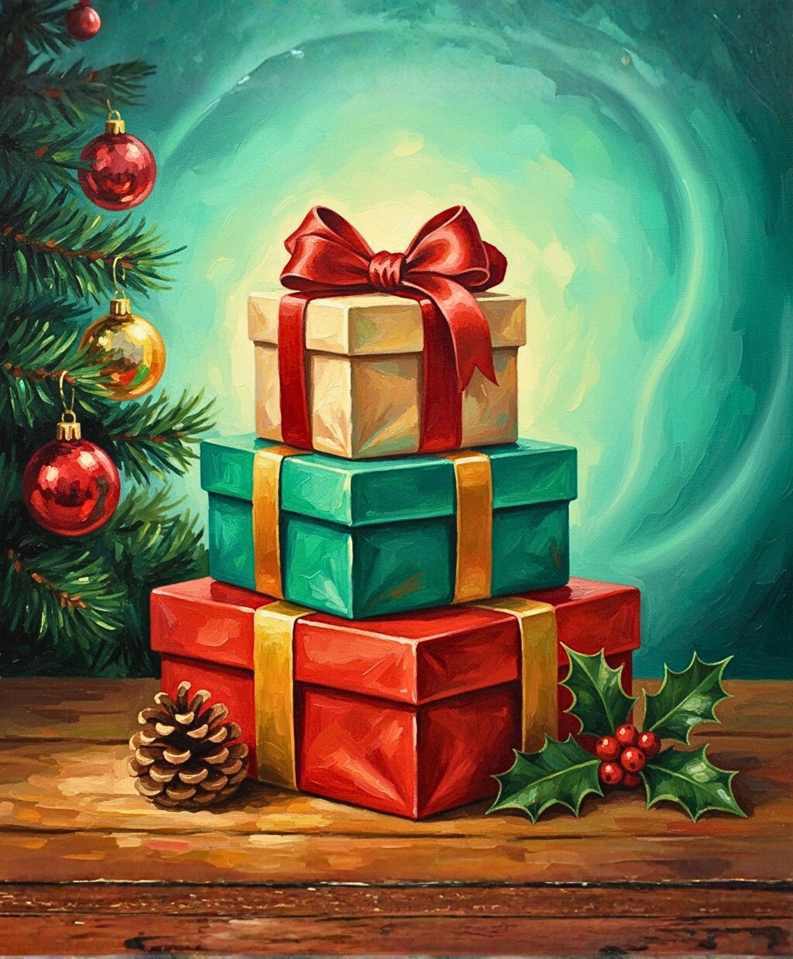 Gifts of the Season paint by numbers artwork