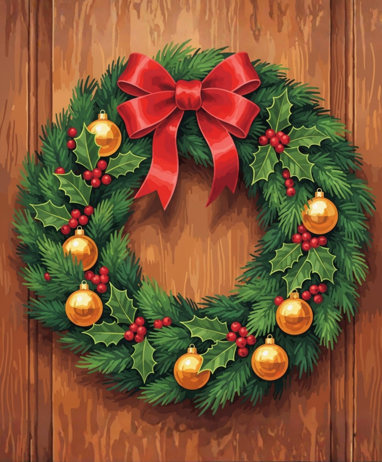 Golden Garland Glow paint by numbers artwork