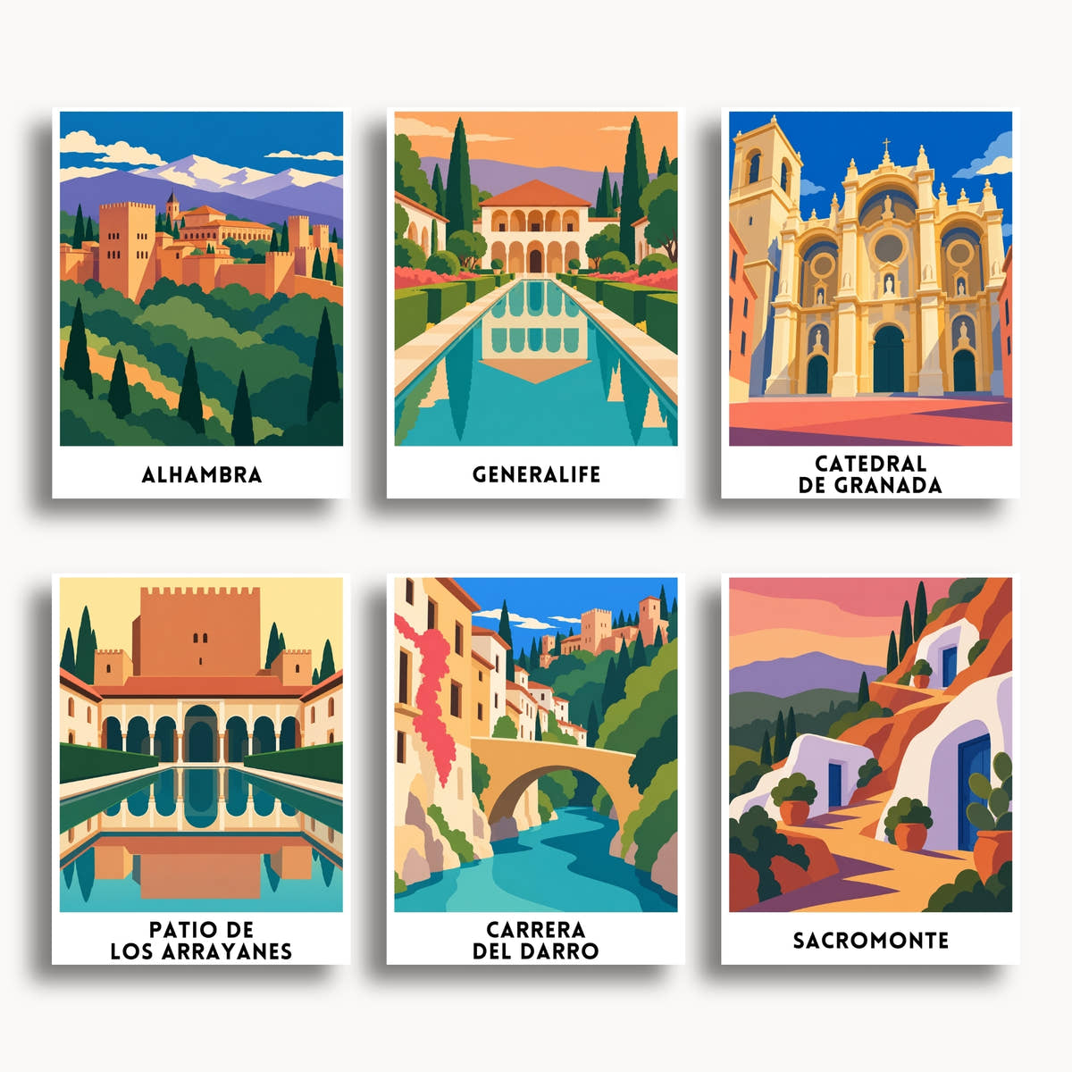 Granada travel poster mini paint by numbers collection