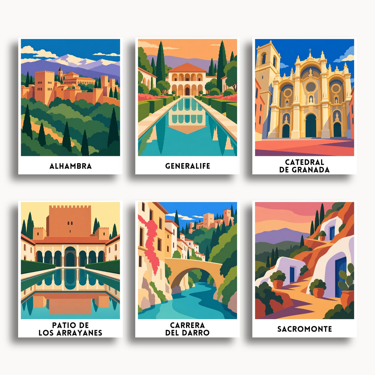 Granada travel poster mini paint by numbers collection