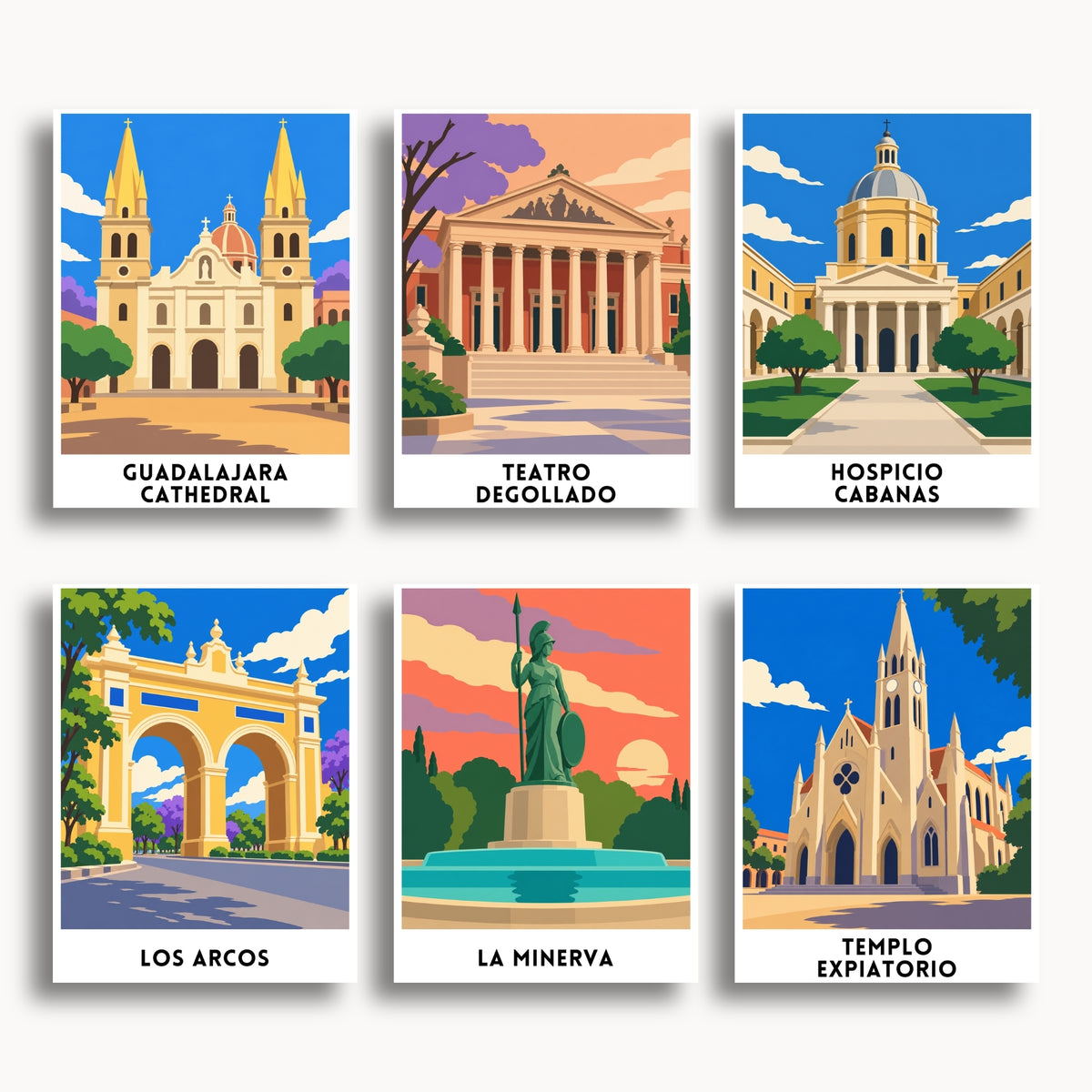 Guadalajara travel poster mini paint by numbers collection