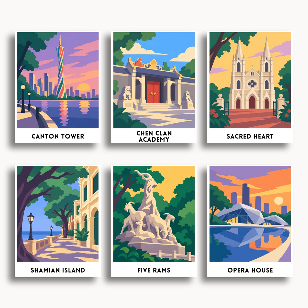 Guangzhou travel poster mini paint by numbers collection