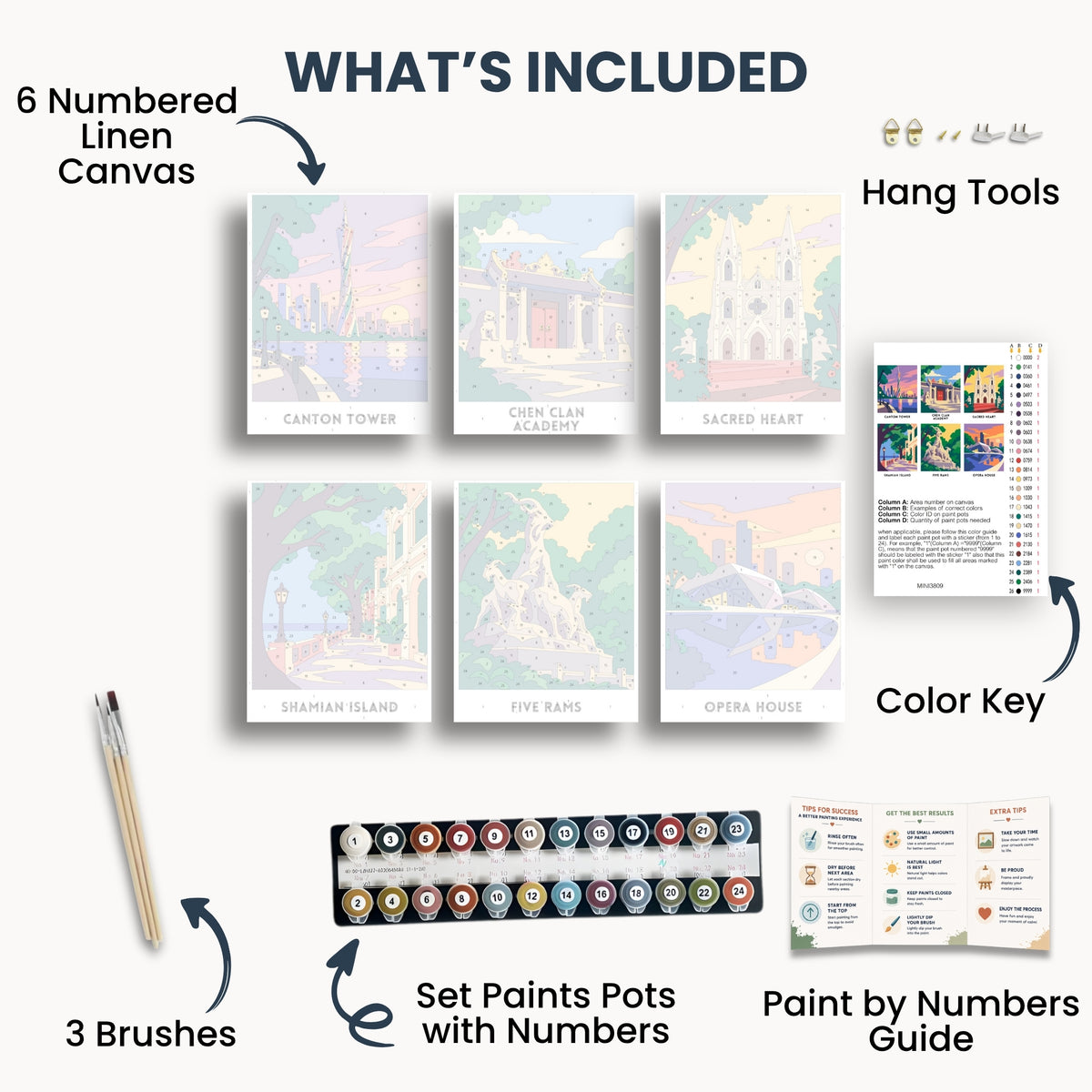 Guangzhou travel poster mini paint by numbers collection