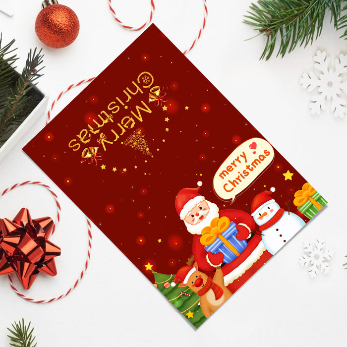 Holiday greeting cards paint by numbers kit with six festive Christmas designs.