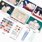 Christmas and winter-themed Holiday Magic paint by numbers DIY art kit for holiday fun.