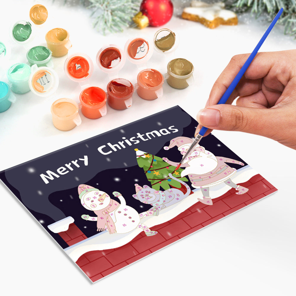 Holiday Magic paint by numbers craft kit – create your own Christmas-themed artwork.