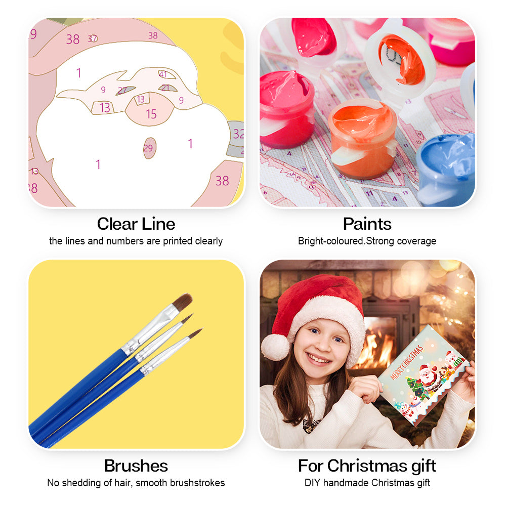 Holiday Magic seasonal painting kit with easy-to-follow paint by numbers instructions.