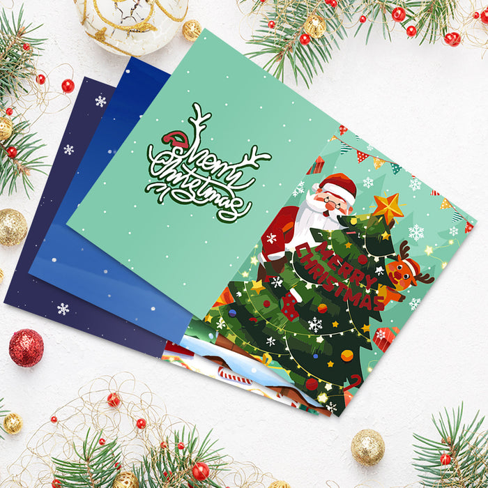 six Santa’s Greetings cards by crafty having santa picture on it and available in multiple colors