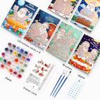 Paint by numbers Santa Claus holiday kit for Christmas wall art and home accents.