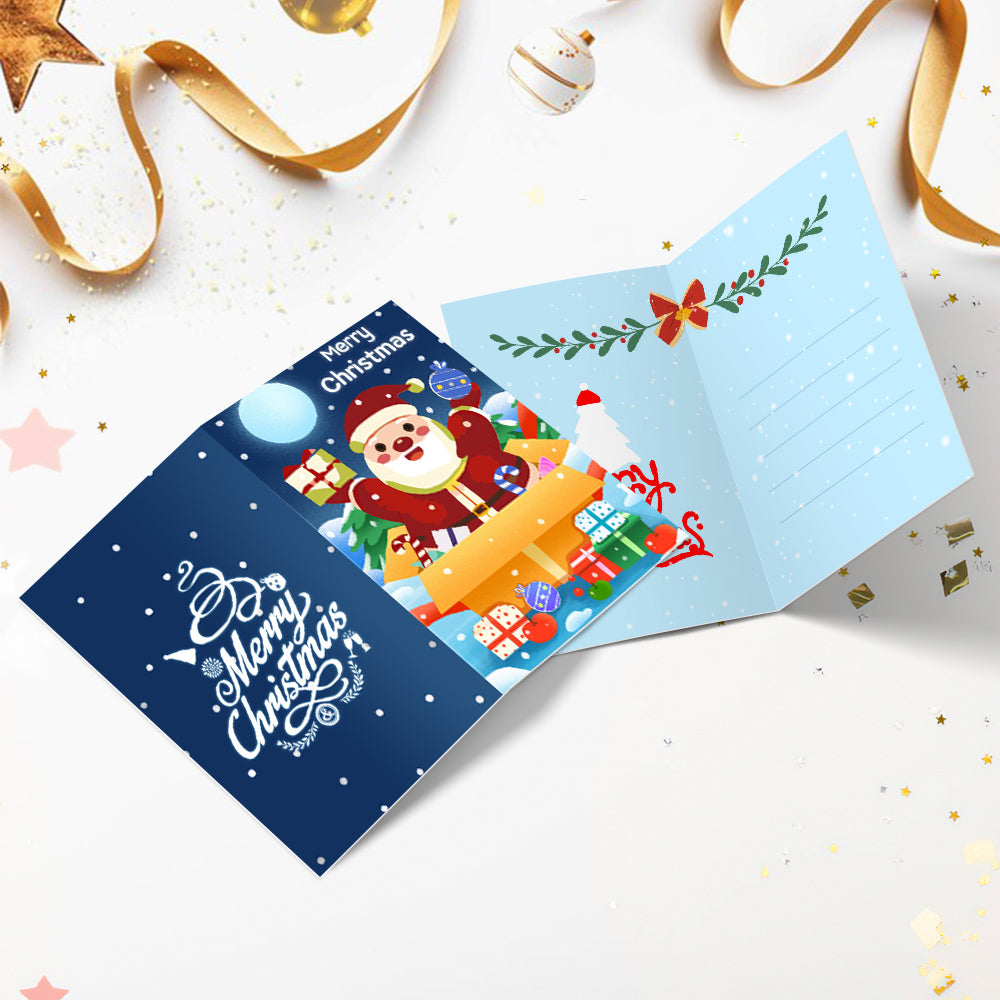 Kit de peinture par numéros d'art de Noël représentant le Père Noël dans des scènes saisonnières joyeuses.