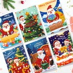 Festive paint by numbers set of 6 featuring Santa’s greetings for seasonal creativity.