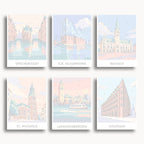 Hamburg travel poster mini paint by numbers collection