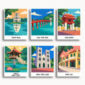 Hanoi travel poster mini paint by numbers collection