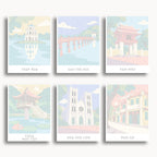 Hanoi travel poster mini paint by numbers collection