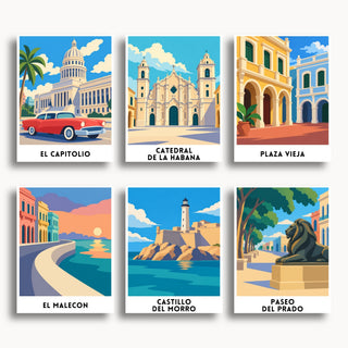 Havana travel poster mini paint by numbers collection