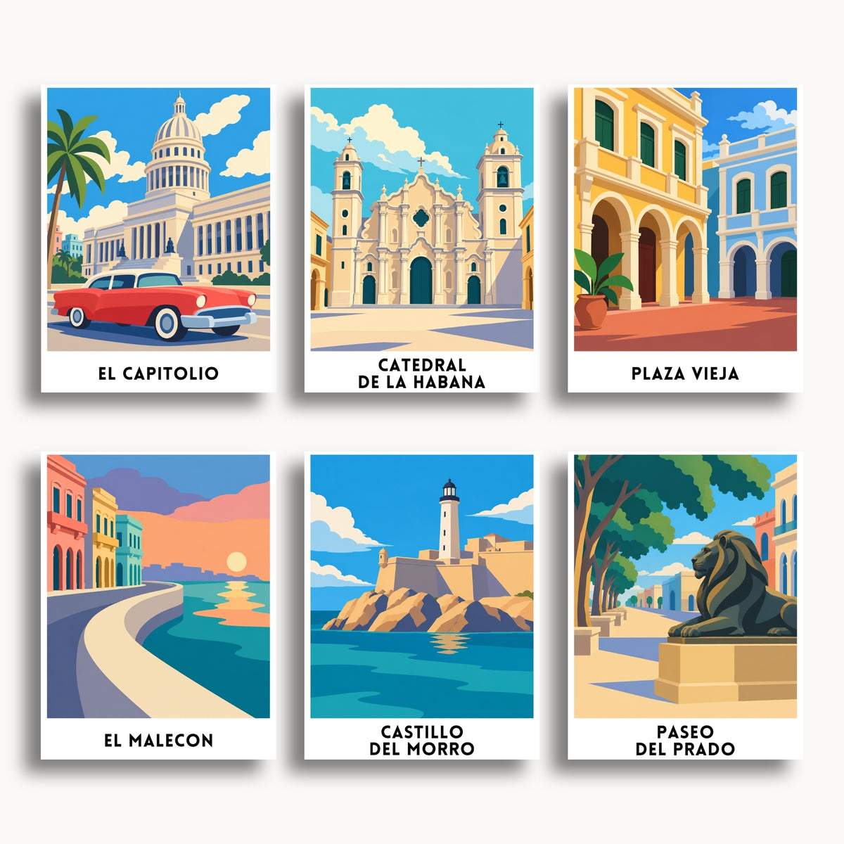 Havana travel poster mini paint by numbers collection