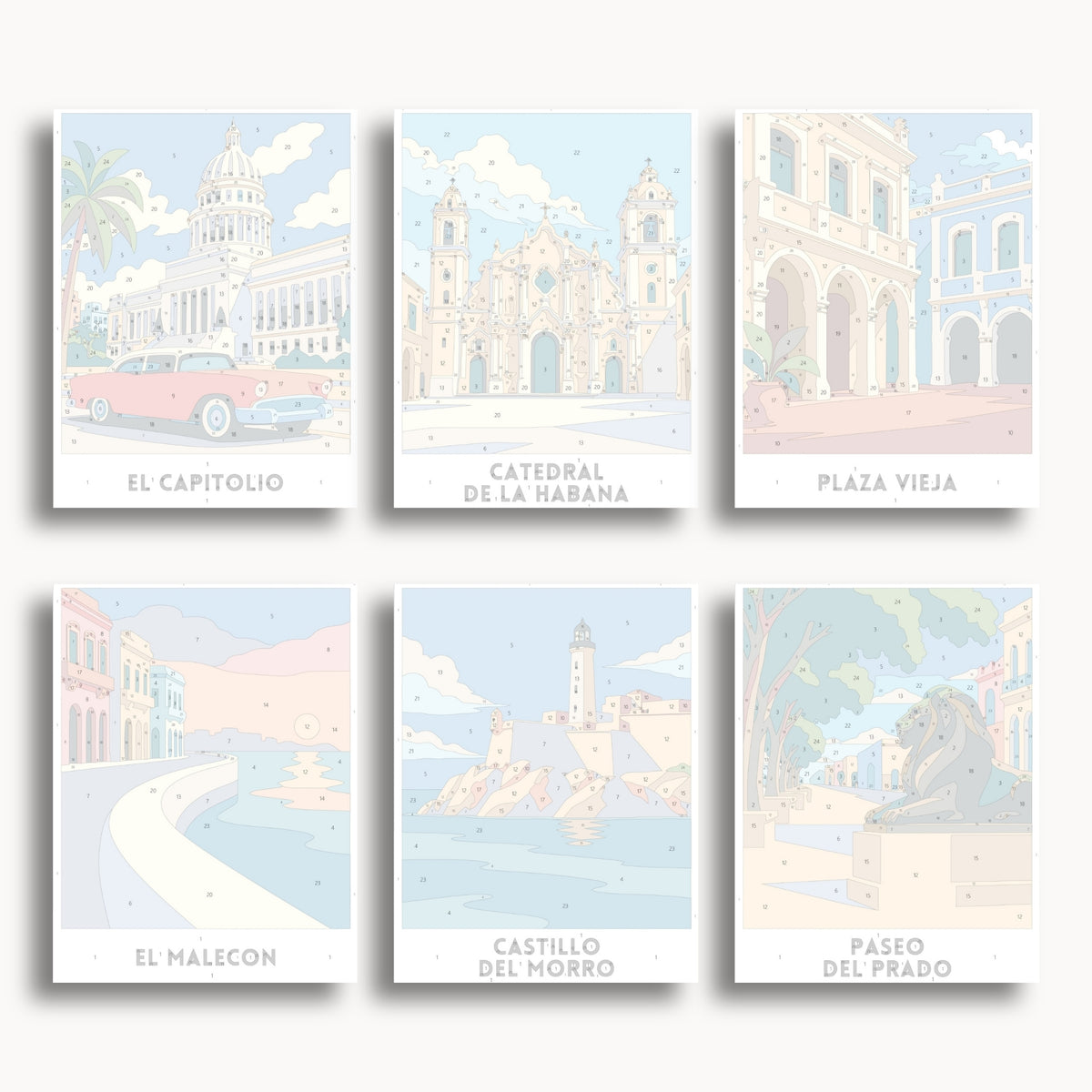 Havana travel poster mini paint by numbers collection
