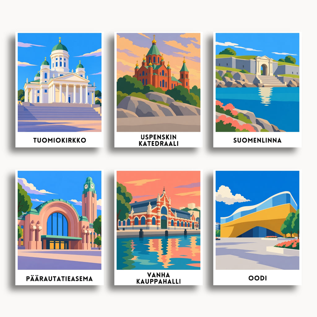 Helsinki travel poster mini paint by numbers collection