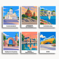 Helsinki travel poster mini paint by numbers collection