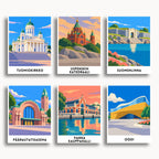 Helsinki travel poster mini paint by numbers collection