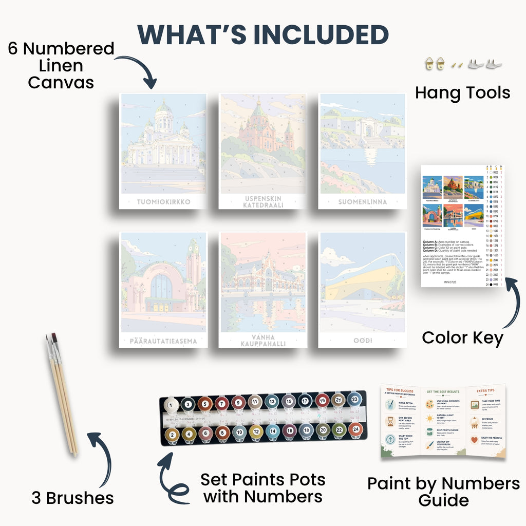 Helsinki travel poster mini paint by numbers collection