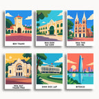 Ho Chi Minh City travel poster mini paint by numbers collection
