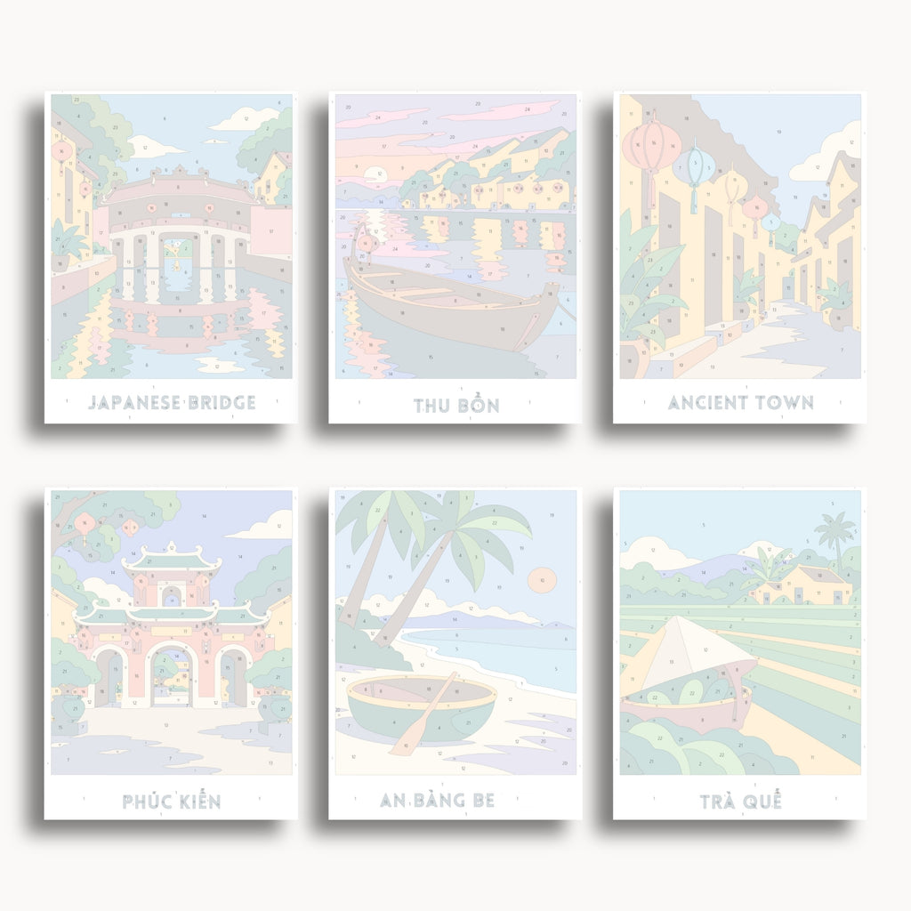 Hoi An travel poster mini paint by numbers collection