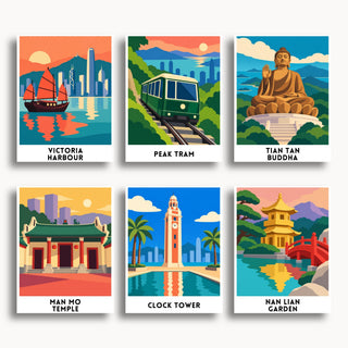 Hong Kong travel poster mini paint by numbers collection