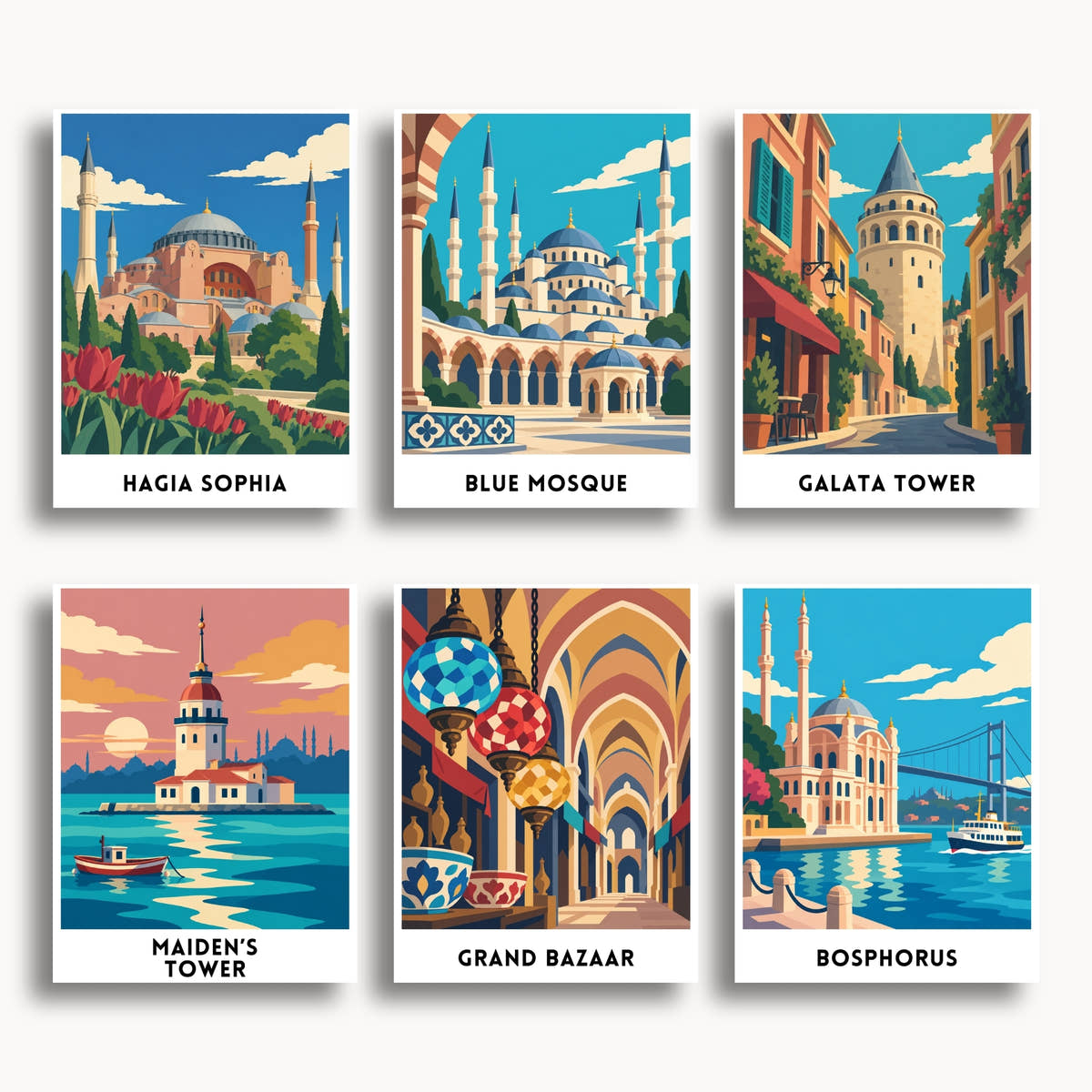 Istanbul travel poster mini paint by numbers collection