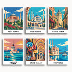 Istanbul travel poster mini paint by numbers collection