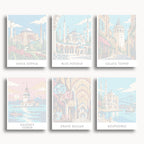 Istanbul travel poster mini paint by numbers collection