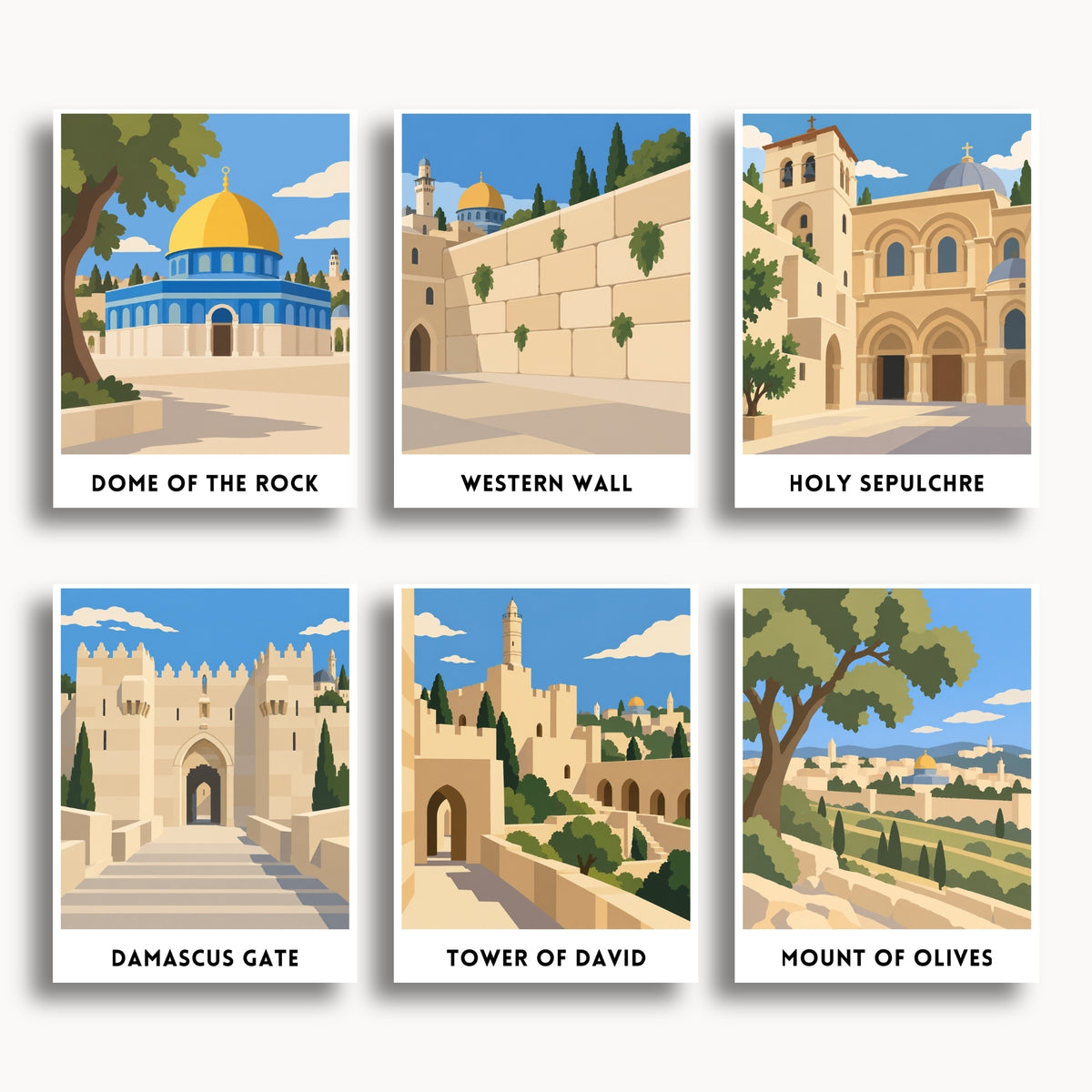 Jerusalem travel poster mini paint by numbers collection