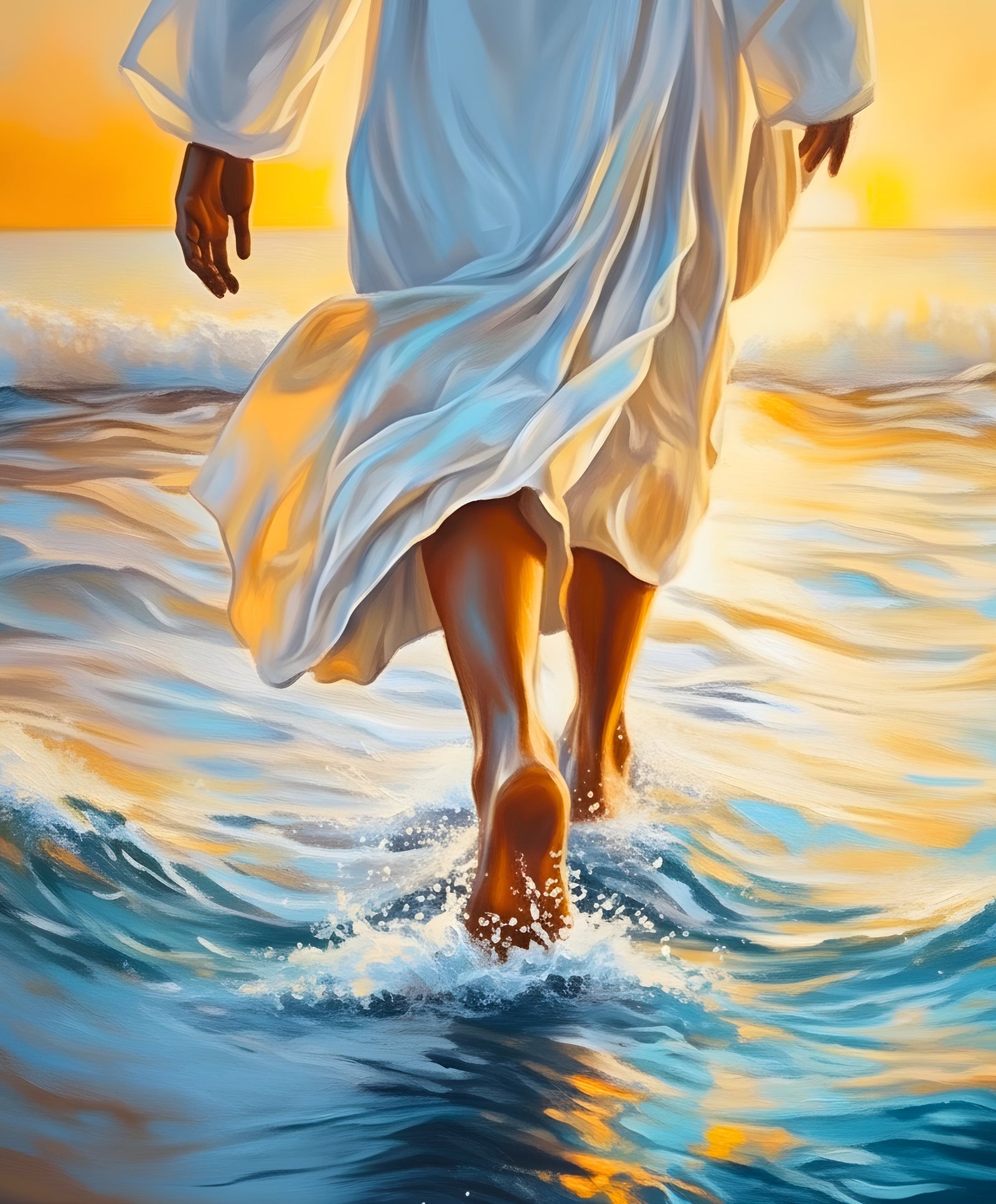 Jesus Walks on Water paint by numbers artwork