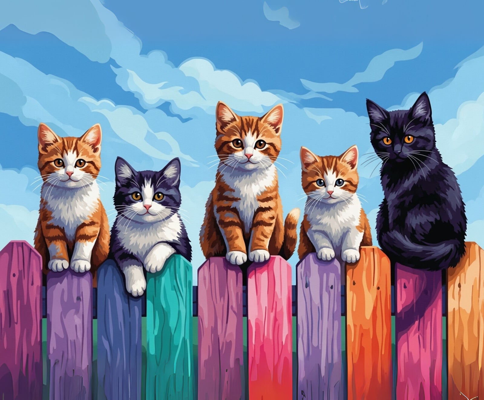 Chatons sur la clôture