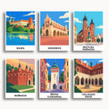 Krakow travel poster mini paint by numbers collection