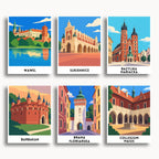 Krakow travel poster mini paint by numbers collection