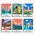 Kuala Lumpur travel poster mini paint by numbers collection