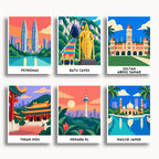 Kuala Lumpur travel poster mini paint by numbers collection