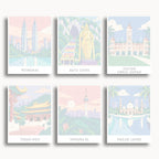Kuala Lumpur travel poster mini paint by numbers collection