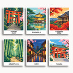 Kyoto travel poster mini paint by numbers collection