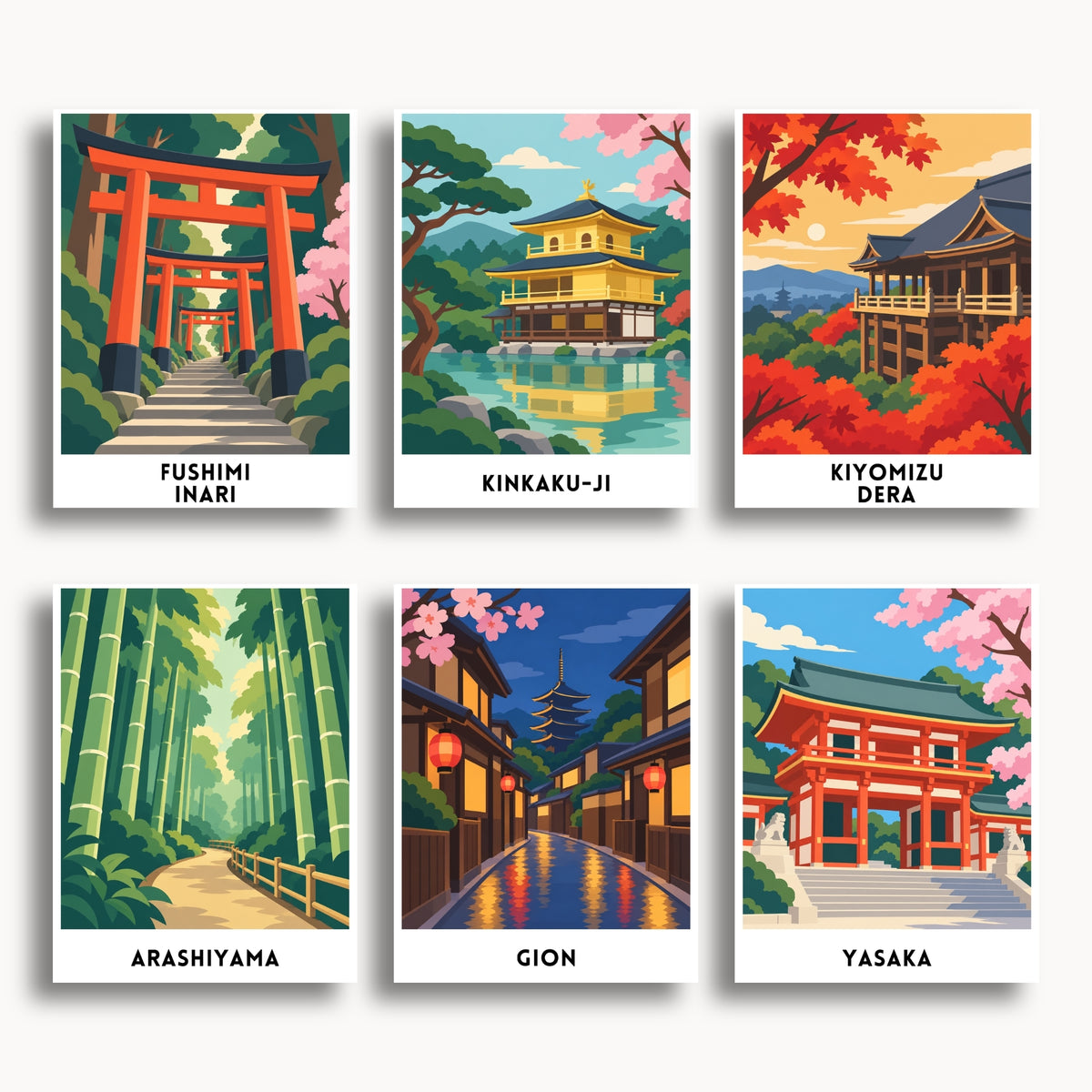 Kyoto travel poster mini paint by numbers collection