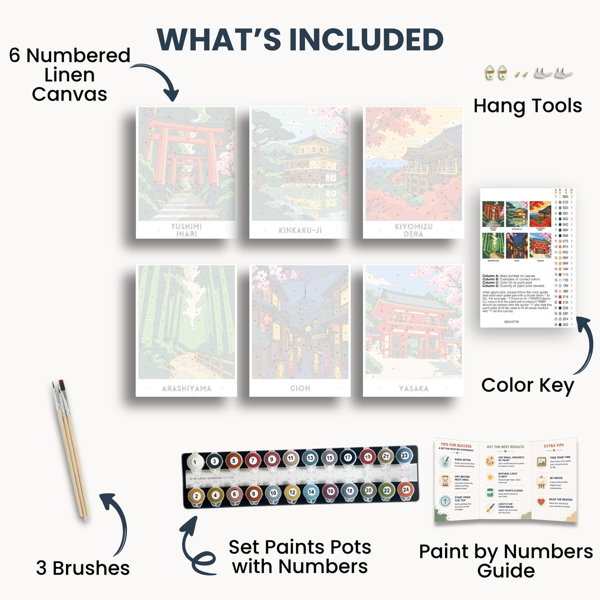 Kyoto travel poster mini paint by numbers collection