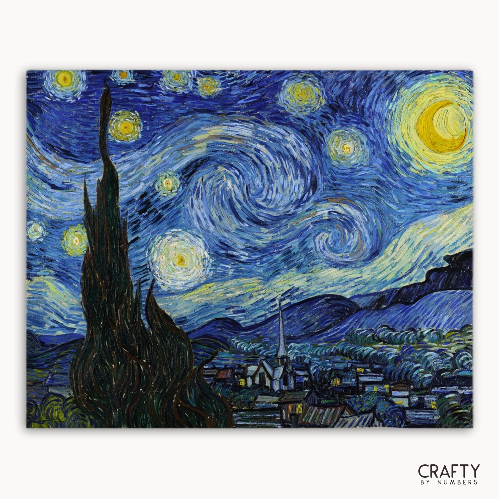Starry Night by Vincent van Gogh finished paint by numbers artwork