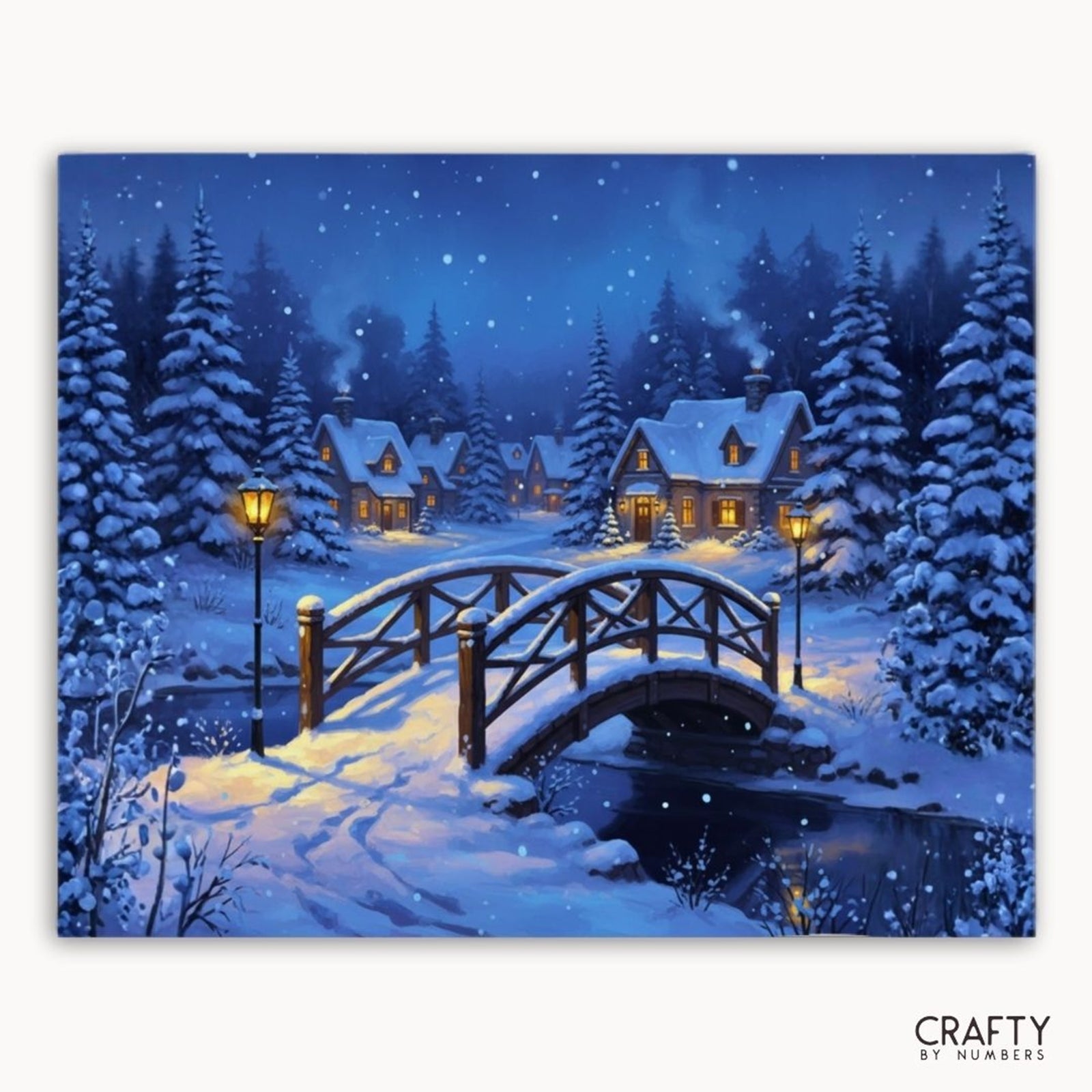 Bridge to Christmas Eve paint by numbers artwork