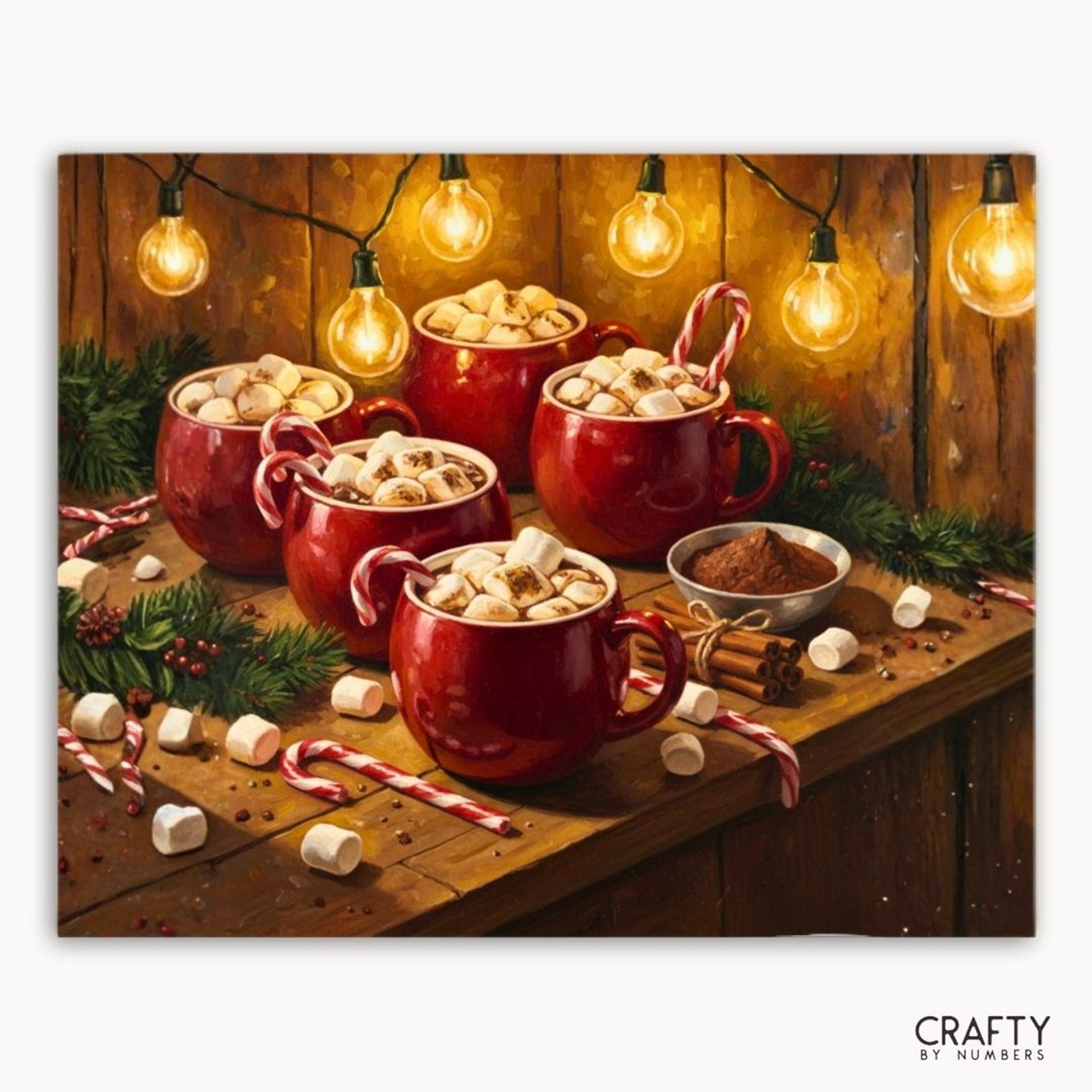 Marshmallow Merriment paint by numbers artwork